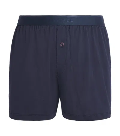 Sunspel Superfine Cotton Boxer Shorts In Navy