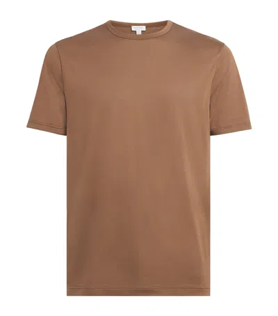 Sunspel Supima Cotton Classic T-shirt In Brown