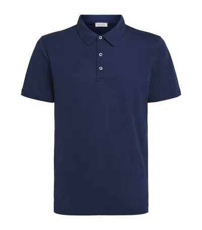 Sunspel Supima Cotton Polo Shirt In Blue