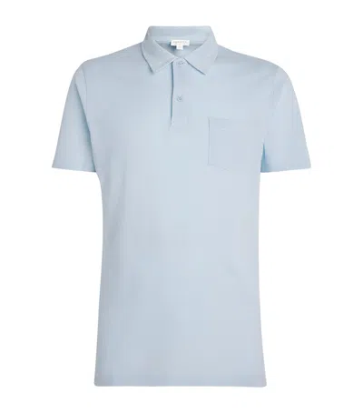 Sunspel Supima Cotton Riviera Polo Shirt In Blue