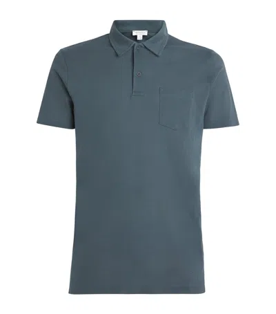 Sunspel Supima Cotton Riviera Polo Shirt In Green
