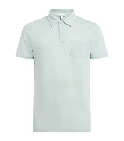 Sunspel Supima Cotton Riviera Polo Shirt In Green