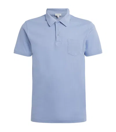 Sunspel Supima Cotton Riviera Polo Shirt In Blue