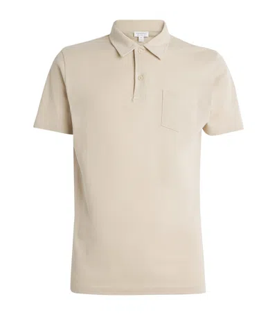 Sunspel Supima Cotton Riviera Polo Shirt In Neutral