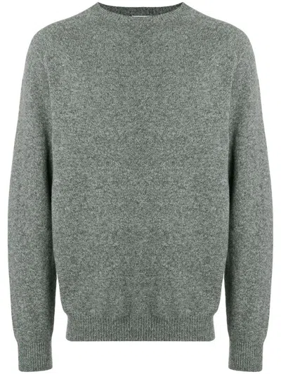 Sunspel Sweater In Mid Grey Melange