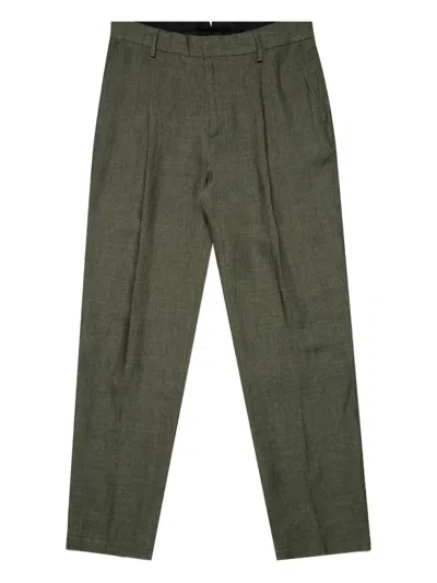 Sunspel Tailored Linen Trousers In Green