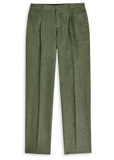 Sunspel Tapered-leg Linen Trousers In Brown