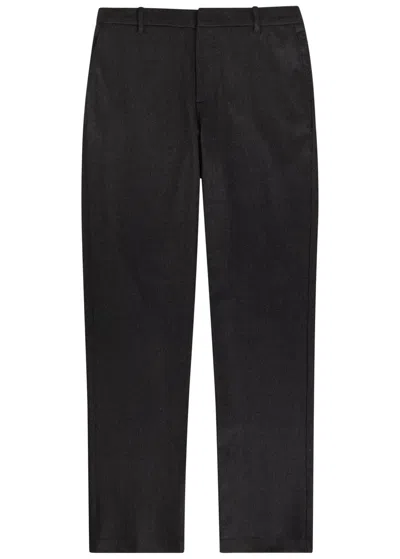 Sunspel Tapered-leg Wool And Cashmere-blend Trousers In Gray
