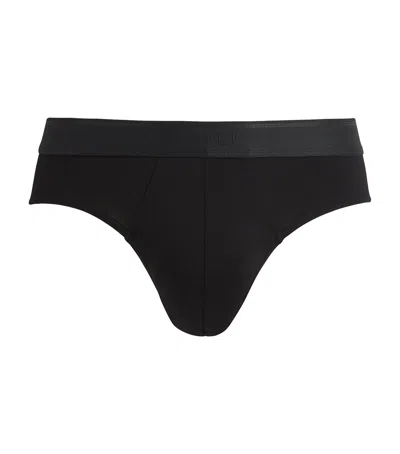 Sunspel Tencel-blend Stretch Briefs In Black