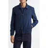 Sunspel Textured Cotton Raffia Blouson Jacket In Navy