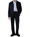 Sunspel Textured Wool Trouser In Navy In Blue
