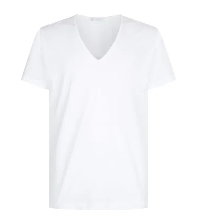 Sunspel V-neck Lounge Top In White