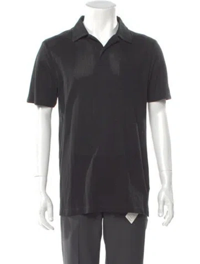 Pre-owned Sunspel V-neck Short Sleeve Polo Shirt In Gray