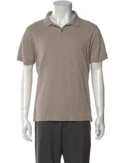 Pre-owned Sunspel V-neck Short Sleeve Polo Shirt In Neutral