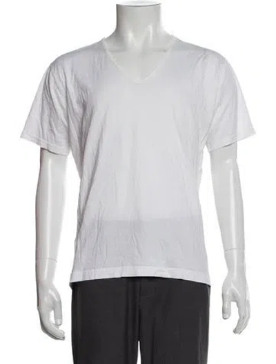 Pre-owned Sunspel V-neck Short Sleeve T-shirt In Gray