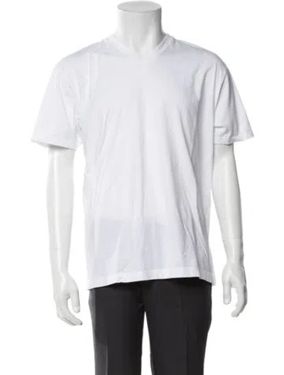 Pre-owned Sunspel V-neck Short Sleeve T-shirt In White