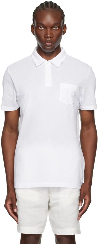 Sunspel White Riviera Polo