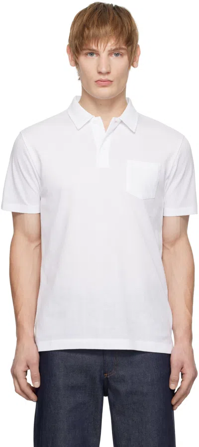Sunspel White Riviera Polo