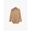 Sunspel Womens Light Camel Oversized Long-sleeve Wool-twill Shirt In Light Camel