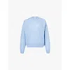Sunspel Womens Cornflower Round-neck Brushed Wool And Silk-blend Knitted Jumper In Cornflower