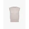 Sunspel Womens Sandstone Round-neck Brushed Wool And Silk-blend Knitted Vest In Sandstone