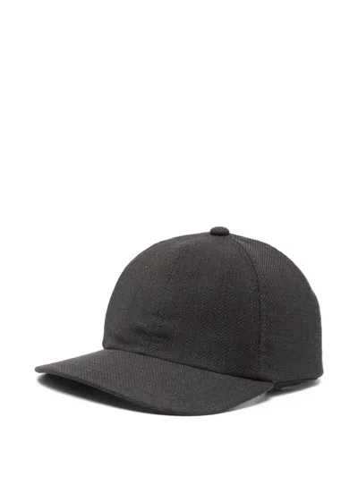 Sunspel Wool Baseball Hat In Gray