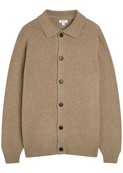 Sunspel Buttoned-collared Jacket In Brown