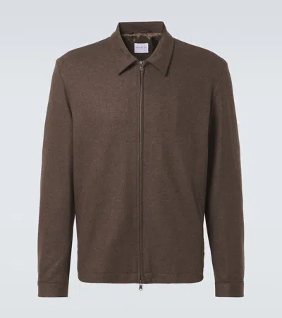 Sunspel Wool Jacket In Dark Khaki24