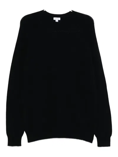Sunspel Wool Jumper In Black