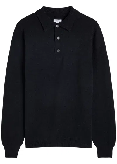 Sunspel Lambs-wool Jumper In Black