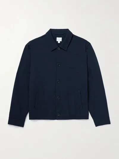 Sunspel Wool-blend Seersucker Shirt Jacket