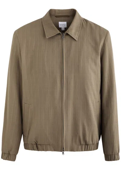Sunspel Woven Cotton Jacket In Sage