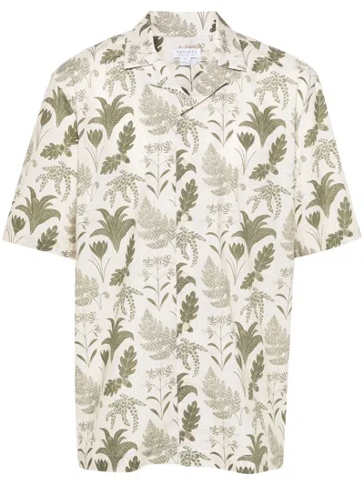 Sunspel X Katie Scott Leaf-print Shirt In Nude
