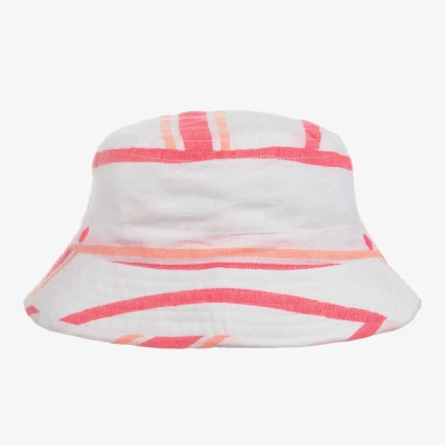 Sunuva Babies' Girls White & Neon Pink Sun Hat
