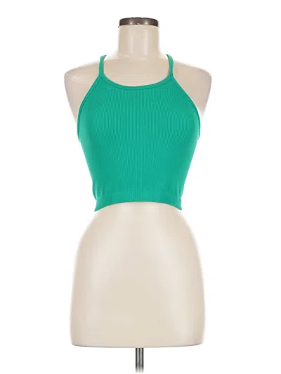 Pre-owned Sunzel Sleeveless Top Green Halter Neckline Tops
