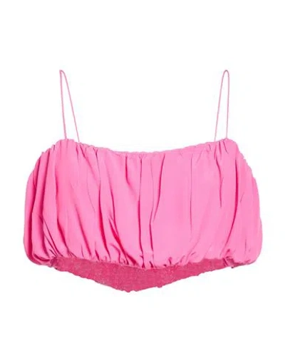 Suoli Woman Top Fuchsia Size 8 Acetate, Silk