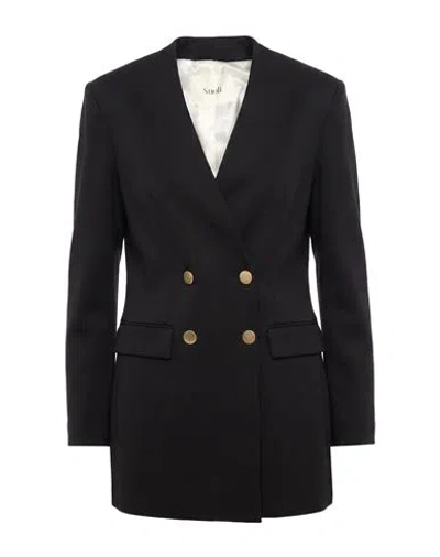 Suoli Woman Blazer Black Size 8 Viscose, Polyamide, Elastane In Multi