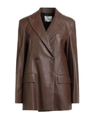 Suoli Woman Blazer Chocolate Brown Size 8 Polyurethane