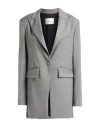 Suoli Woman Blazer Grey Size 4 Polyester, Viscose, Elastane