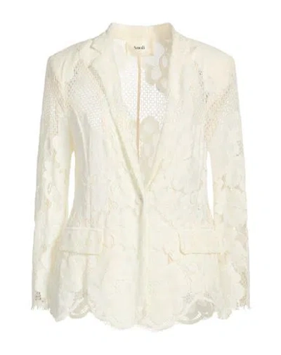 Suoli Woman Blazer Ivory Size 6 Polyamide, Cotton In White