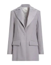Suoli Woman Blazer Light Grey Size 4 Polyester