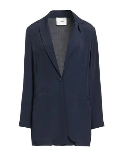 Suoli Woman Blazer Midnight Blue Size 6 Acetate, Silk