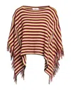 Suoli Woman Cape Red Size 6 Cotton In Red