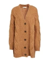 Suoli Woman Cardigan Camel Size 10 Acrylic, Alpaca Wool, Wool, Polyamide In Beige