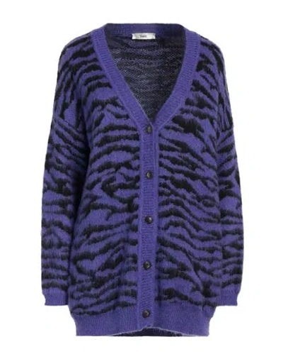 Suoli Woman Cardigan Purple Size 6 Synthetic Fibers, Polyamide, Wool, Viscose, Cashmere