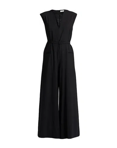 Suoli Woman Jumpsuit Black Size 6 Polyester, Virgin Wool, Elastane