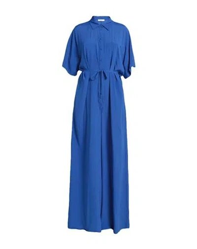 Suoli Woman Jumpsuit Bright Blue Size 10 Acetate, Silk