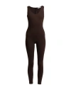 Suoli Woman Jumpsuit Dark Brown Size 4 Viscose, Polyamide, Elastane In Brown