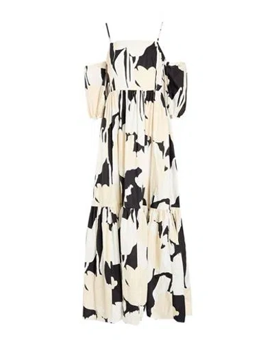 Suoli Woman Maxi Dress Beige Size 6 Cotton In Multi
