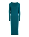 Suoli Woman Midi Dress Deep Teal Size 10 Viscose, Polyester, Polyamide In Blue